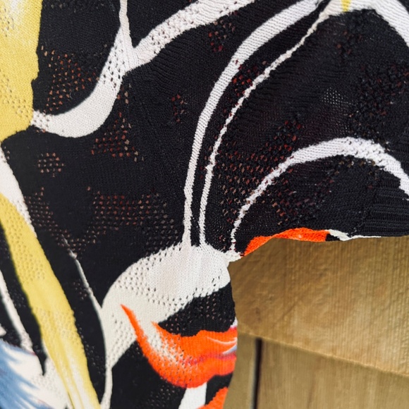 Rare Vintage Beta's Choice Openwork Beaded Tropical Floral Top Women's - Picture 11 of 12